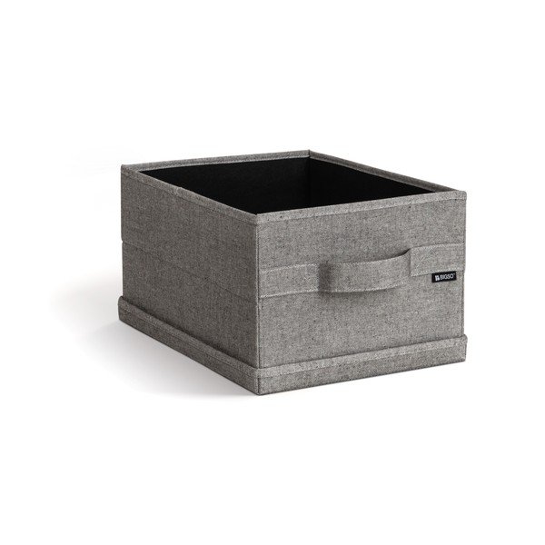 Pilkos spalvos iš tekstilės daiktadėžė su dangčiu 27x36x19 cm Soft Storage Small – Bigso-image-3