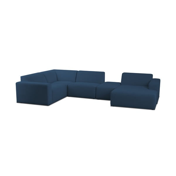 Iš boucle kampinė sofa tamsiai mėlynos spalvos („U“ formos) Roxy – Scandic-image-1