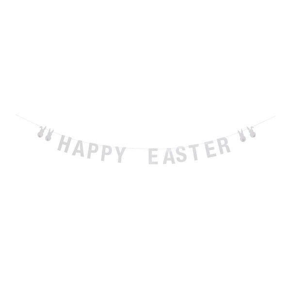 Balta popierinė girlianda Bloomingville Happy Easter, 200 cm ilgio
