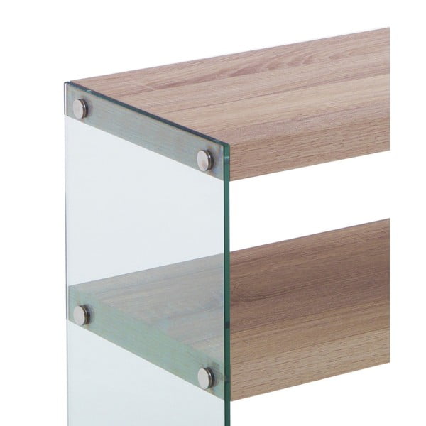 Konsolinis staliukas natūralios spalvos su ąžuolo dekoro stalviršiu 35x100 cm Nancy – Tomasucci-image-3