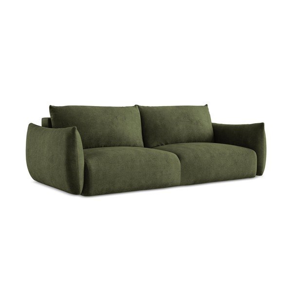 Žalios spalvos iš šenilinio audinio sulankstoma sofa 230 cm Leila – Makamii-image-3