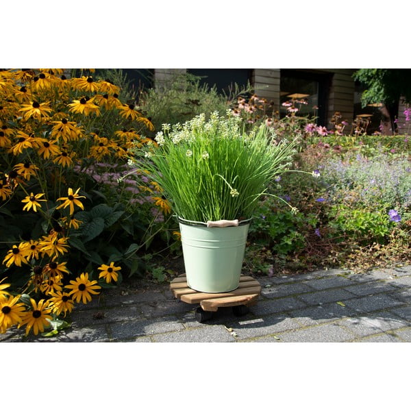Iš medžio mobilus stovas gėlių vazonui ø 29 cm (aukštis 8 cm) Indoor & Outdoor – Esschert Design-image-1