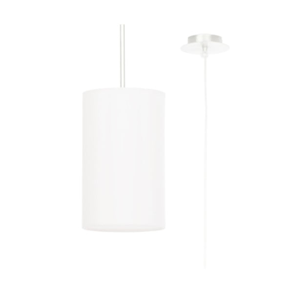Kabantis šviestuvas baltos spalvos ø 15 cm su tekstiliniu gaubtu Volta – Nice Lamps