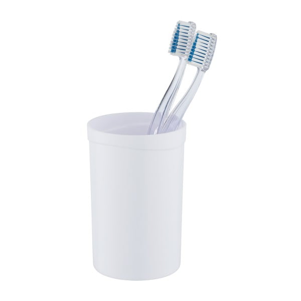 Baltas plastikinis puodelis dantų šepetėliams Vigo - Allstar