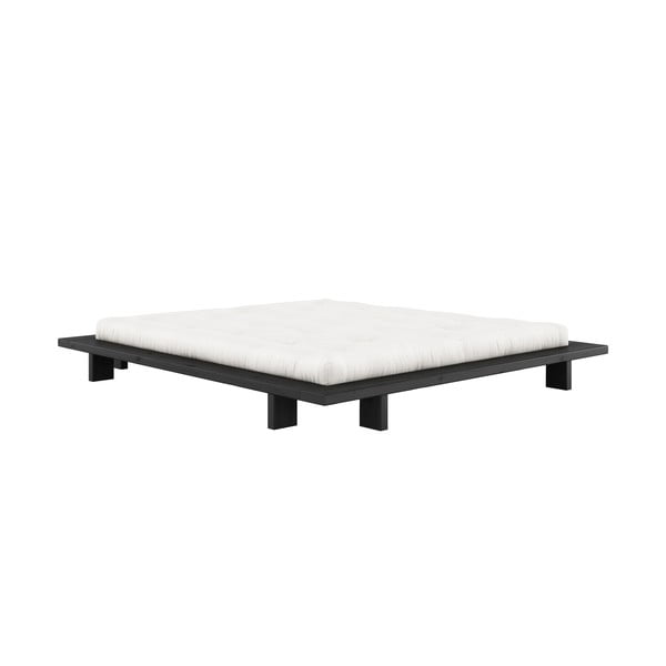 Juoda dvigulė lova iš pušies medienos su grotelėmis 180x200 cm Japan - Karup Design-image-3