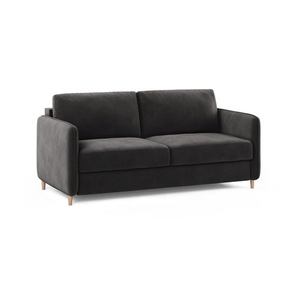 Tamsiai pilkos spalvos sofa miegojimui iš velveto 184 cm – Micadoni -image-2