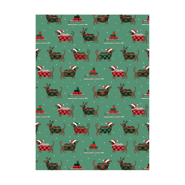 5 lapai dovanų vyniojimo popieriaus eleanor stuart Christmas Dogs, 50 x 70 cm
