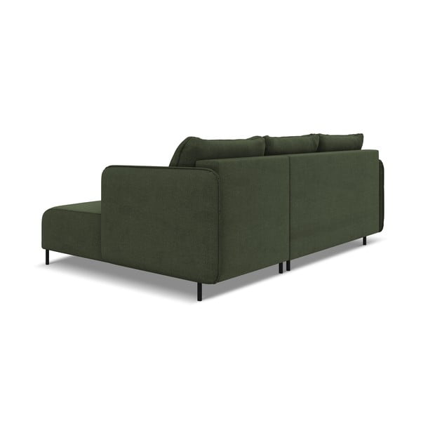 Žalios spalvos sulankstoma/su sandėliavimo vieta kampinė sofa (su dešiniuoju kampu) Luana – Makamii-image-4