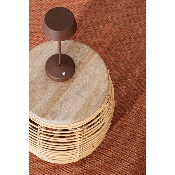 Rudos spalvos iš metalo stalinis šviestuvas LED su pritemdymo funkcija/su belaidžiu įkrovikliu (aukštis 33 cm) su plastikiniu gaubtu Esprit – Bizzotto-image-1