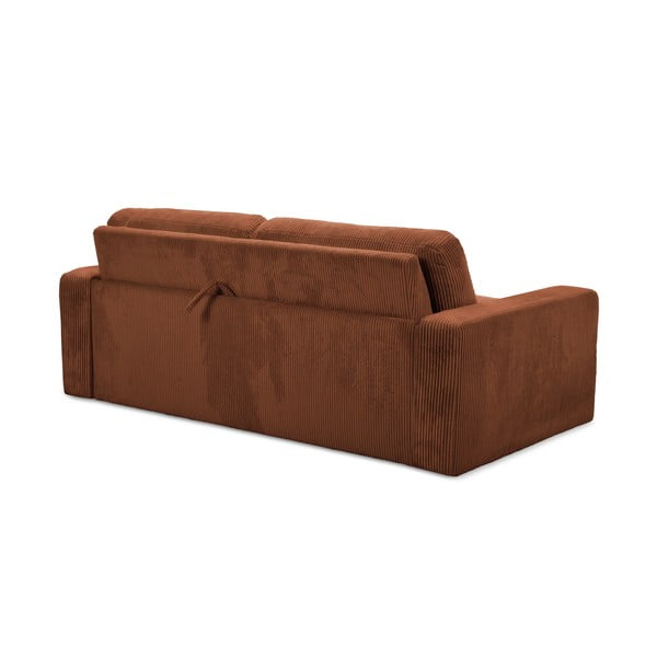 Terakotos spalvos iš kordinio velveto sulankstoma sofa 195 cm Nona – Makamii-image-4