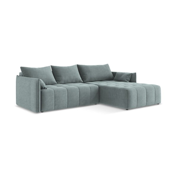 Mėlynos spalvos sulankstoma/su sandėliavimo vieta kampinė sofa (su dešiniuoju kampu/su gultu) Moku – Makamii-image-2