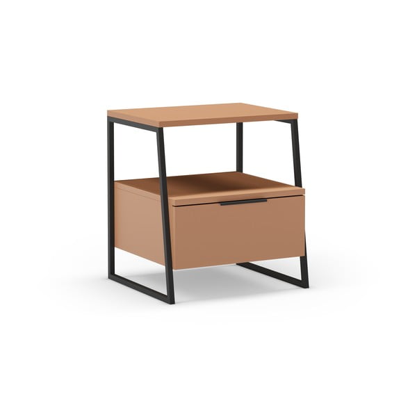 Naktinis staliukas raudonos plytų spalvos Velia – Marckeric-image-4