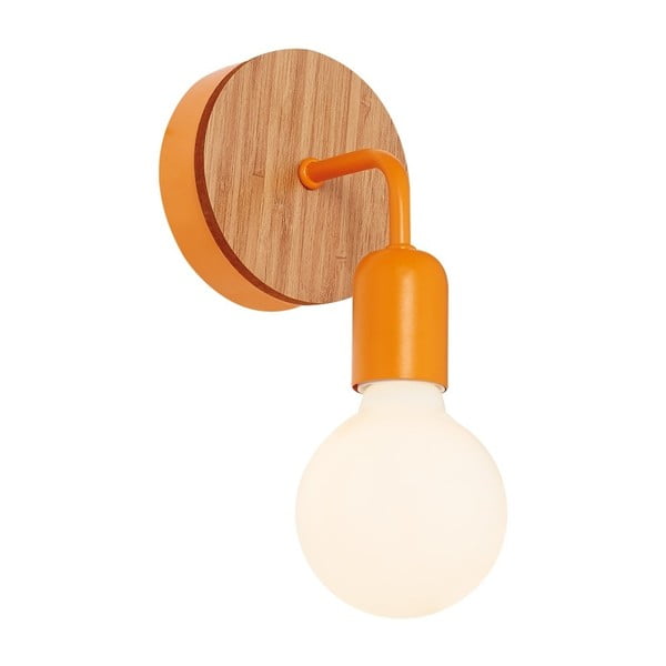 Oranžinis sieninis šviestuvas su medinėmis detalėmis Homemania Decor Valetta
