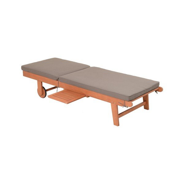 Medžio masyvo sodo šezlongas pilkos spalvos/natūralios spalvos San Diego – Garden Pleasure-image-4