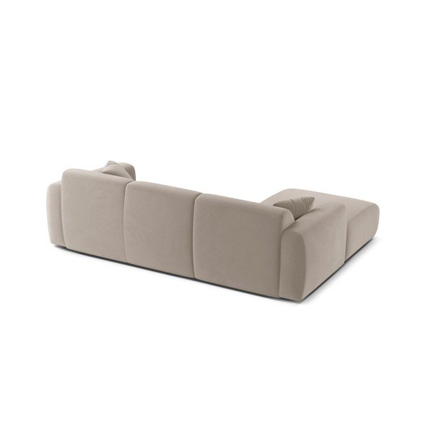 Šviesiai pilkos spalvos modulinė kampinė sofa iš velveto (su kairiuoju kampu/su gultu) Molino – Micadoni -image-3