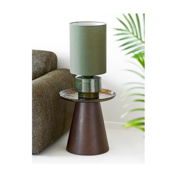 Apvalios formos šoninis stalas su stikliniu stalviršiu ø 50 cm Orvieto – House Nordic-image-1