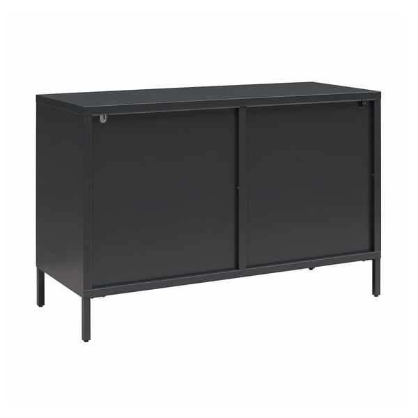 Iš metalo vitrina juodos spalvos 100x64x40 cm Luna – Støraa-image-2
