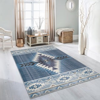 Skalbiamas kilimas mėlynos spalvos 120x180 cm Ethnic Geo – Mila Home