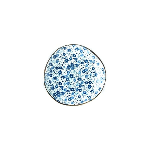 Mėlynos ir baltos spalvos keraminė lėkštė MIJ Daisy, ø 12 cm