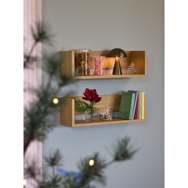 Natūralios spalvos sieninė lentyna iš ąžuolo 64 cm Gap – Hübsch-image-4