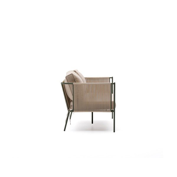 Žalios spalvos/smėlio spalvos iš audinio sodo sofa Zivia – Kave Home-image-3