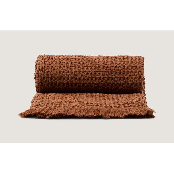 Rudos spalvos antklodė ir pledas 130x170 cm Nulina – Kave Home-image-3