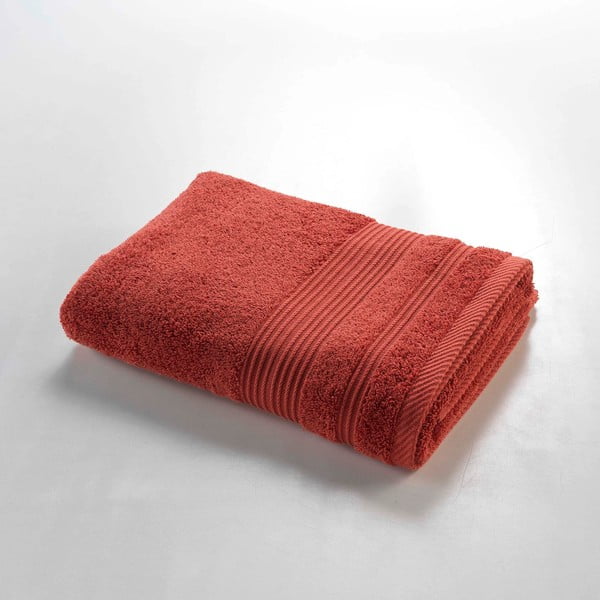 Iš frote audinio iš medvilnės vonios rankšluostis raudonos plytų spalvos 70x130 cm Tendresse – douceur d'intérieur