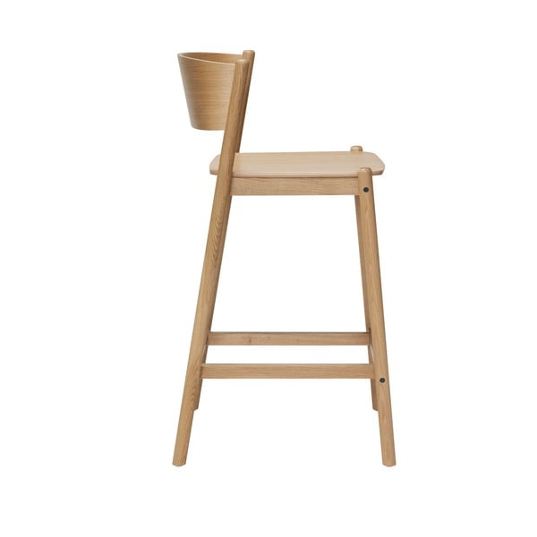 Baro taburetė natūralios spalvos iš ąžuolo (sėdynės aukštis 75 cm) Oblique – Hübsch-image-2