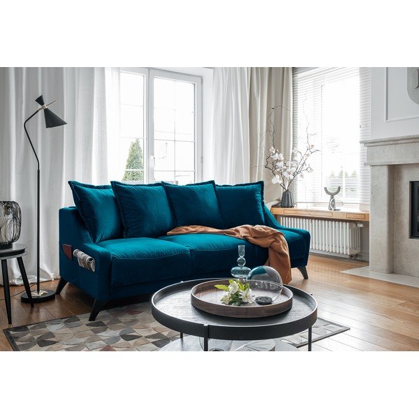 Mėlyna aksominė sofa Miuform Royal Rose-image-4