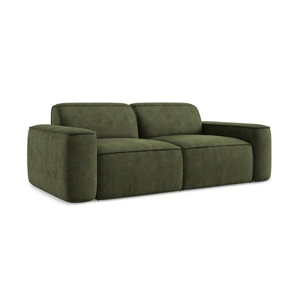 Žalios spalvos iš šenilinio audinio sofa 204 cm Omao – Makamii-image-3