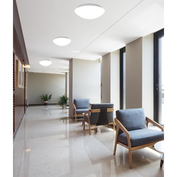 Baltas lubinis šviestuvas su stikliniu gaubtu ø 40 cm Nina - Candellux Lighting-image-1