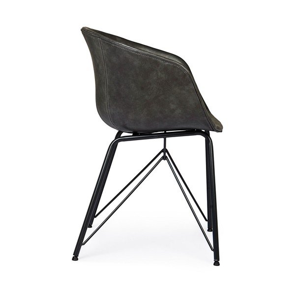 Tamsiai pilkos spalvos iš audinio valgomojo kėdė Warhol – Bizzotto-image-3