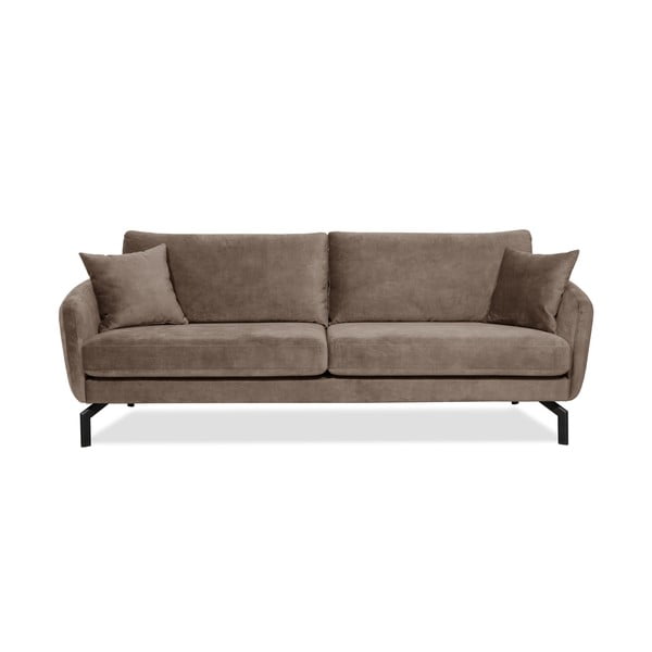 Rudai pilkos spalvos sofa su aksominiu užvalkalu Scandic Magic, 230 cm pločio