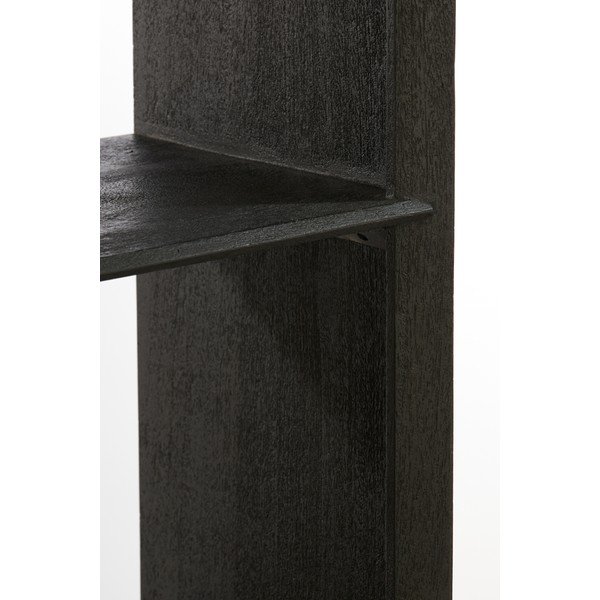 Knygų spinta iš medienos masyvo juodos spalvos 95x190 cm Sondrio – Light & Living-image-4