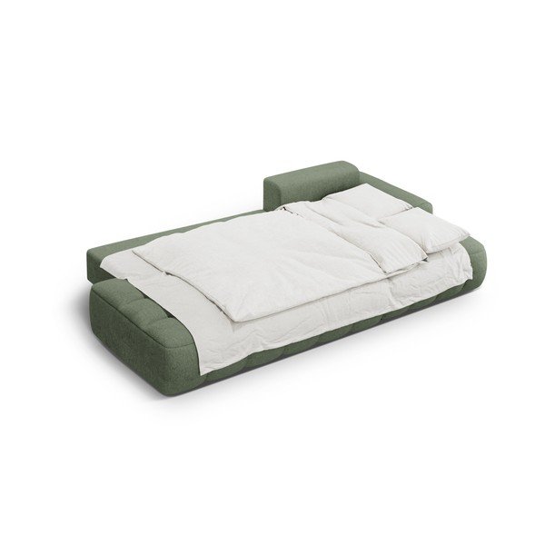 Žalios spalvos sulankstoma/su sandėliavimo vieta kampinė sofa (su dešiniuoju kampu/su gultu) Linz – Cosmopolitan Design-image-4