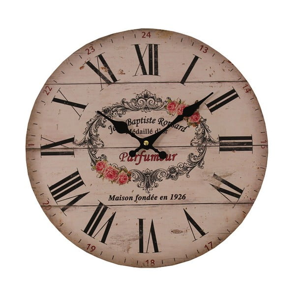 Rožinis laikrodis Antic Line Parfumer, ⌀ 34 cm