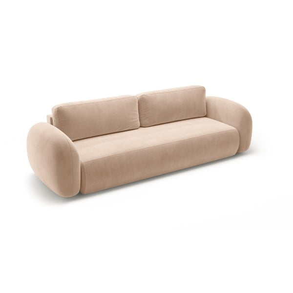 Smėlio spalvos iš velveto sulankstoma/su sandėliavimo vieta sofa 262 cm Tonale – Cosmopolitan Design-image-2