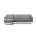 Šviesiai pilka kampinė sofa Scandic Paris, kairysis kampas, 278 cm