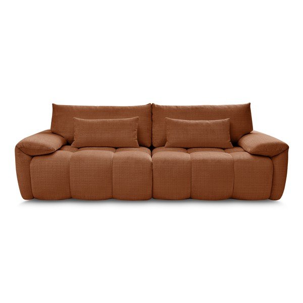 Raudonos plytų spalvos iš šenilinio audinio sofa 264 cm Ivane – Bobochic Paris-image-1