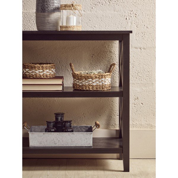 Juodos spalvos iš pušies masyvo pastatoma lentyna 40x81x81 cm Heritage – Premier Housewares-image-3