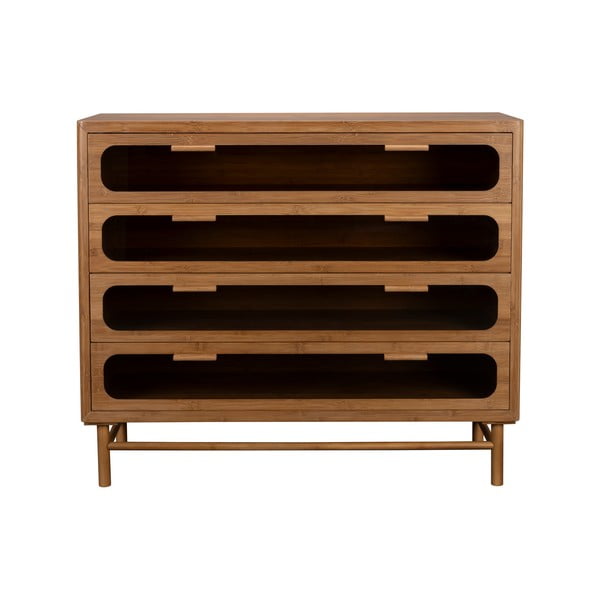 Natūralios spalvos iš bambuko šoninė spintelė 105x88x38 cm Caroun – Dutchbone