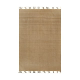 Šviesiai rudas rankomis austas medvilninis kilimėlis Westwing Collection Agneta, 160 x 230 cm
