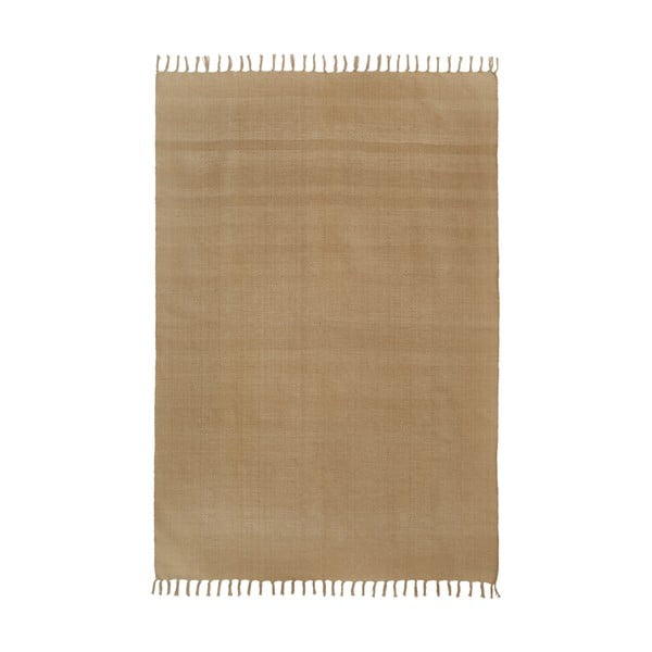 Šviesiai rudas rankomis austas medvilninis kilimėlis Westwing Collection Agneta, 70 x 140 cm