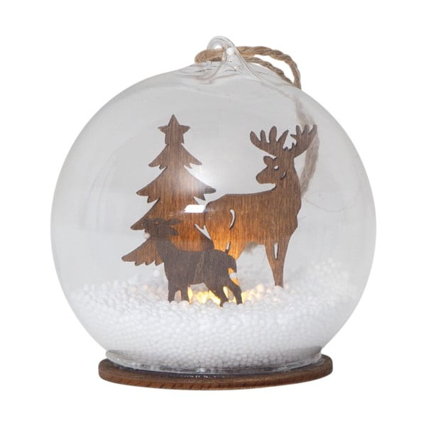 Šviečianti dekoracija natūralios spalvos su Kalėdų motyvu ø 8 cm Fauna – Star Trading