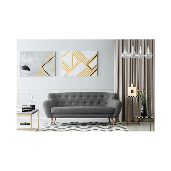 Tamsiai pilka trijų vietų sofa "Kooko Home Pop-image-3
