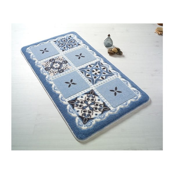 Mėlynas vonios kilimėlis Confetti Ceramic, 80 x 140 cm