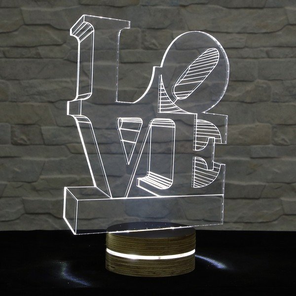3D stalinė lempa Love