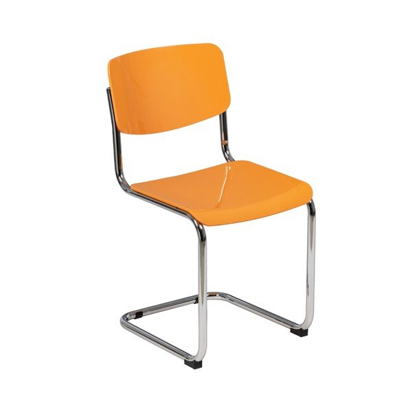 Valgomojo kėdės oranžinės spalvos 4 vnt. Chrome – Ixia