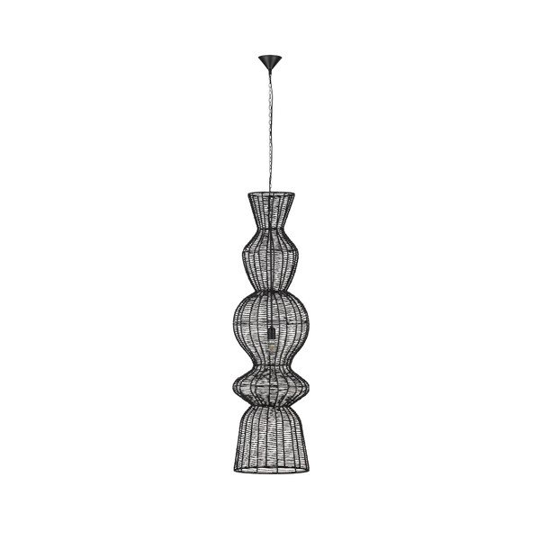 Matinės juodos spalvos iš virvės kabantis šviestuvas ø 38 cm Breena – Nova Luce
