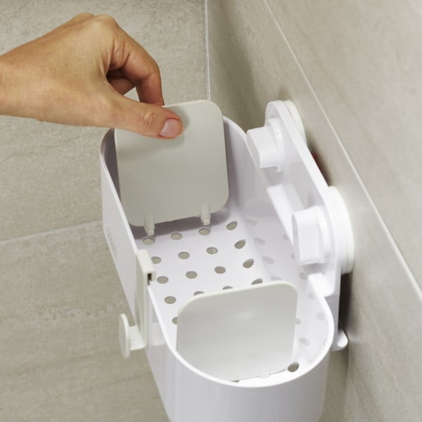 Balta savaime išsilaikanti plastikinė vonios kambario lentyna Duo - Joseph Joseph-image-3